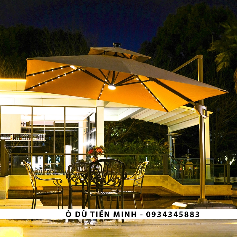 Ô lệch tâm vuông hợp kim xoay 360 độ loại 3x3m có đèn