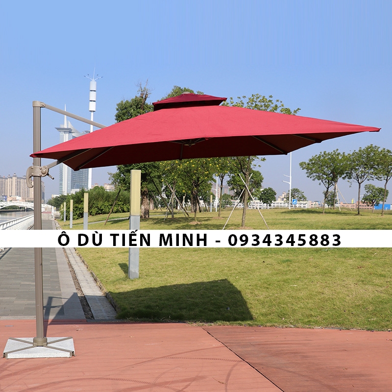 Ô lệch tâm vuông hợp kim xoay 360 độ loại 3x3m có đèn
