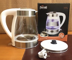 ẤM SIÊU TỐC THỦY TINH CAO CẤP FERROLI