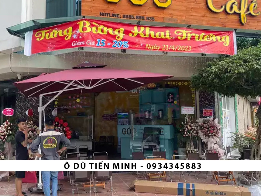 Ô lệch tâm vuông hợp kim xoay 360 độ loại 3x3m có đèn