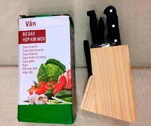 BỘ DAO LÀM BẾP 8 MÓN KÈM GIÁ GỖ