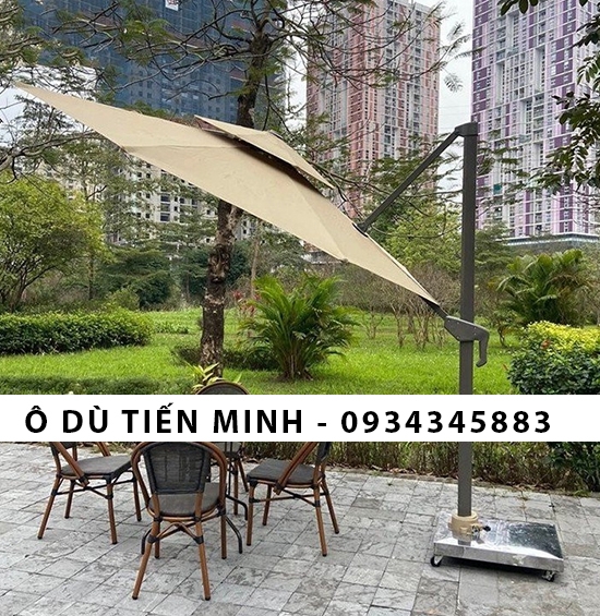 Ô lệch tâm vuông hợp kim xoay 360 độ loại 3x3m có đèn